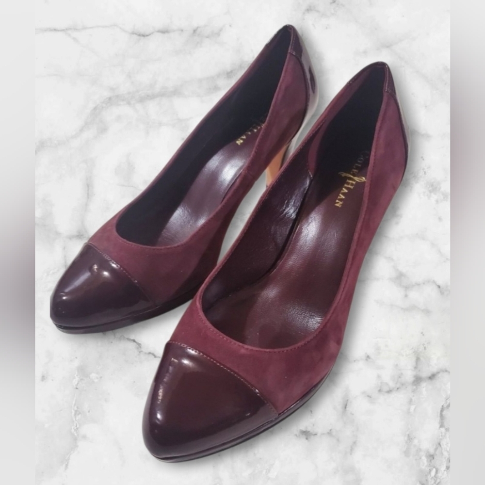 Cole Haan Patent Leather & Suede Pumps - Picture 5 of 7